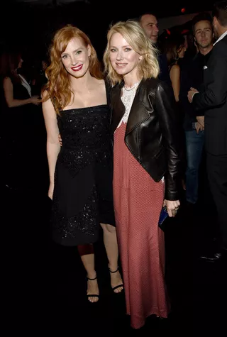 Джессика Честейн и Наоми Уоттс на вечеринке накануне "Золотого глобуса"