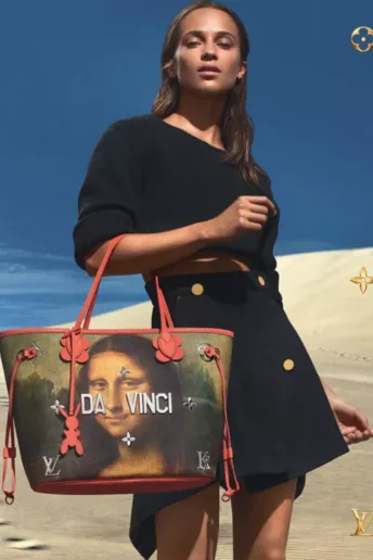 Алисия Викандер в рекламной кампании сумок Louis Vuitton x Jeff Koons