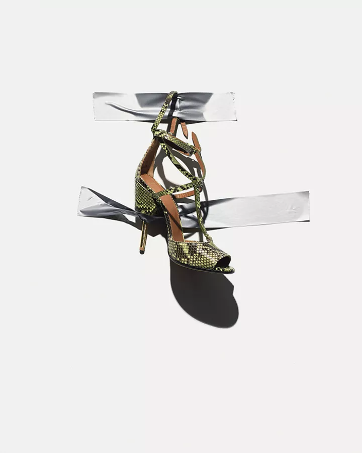 Босоножки из кожи питона с металлическим каблуком, Givenchy
