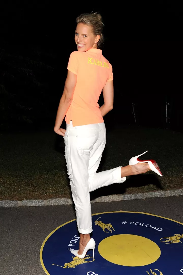 топ-модель Каролина Куркова на показе Polo Ralph Lauren в Нью-Йорке
