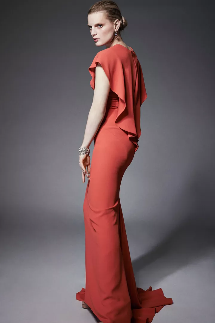 красное платье Zac Posen Resort 2015