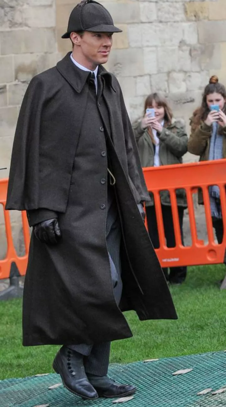 Бенедикт Камбербэтч на съемках спецвыпуска "Шерлока" (январь 2015)