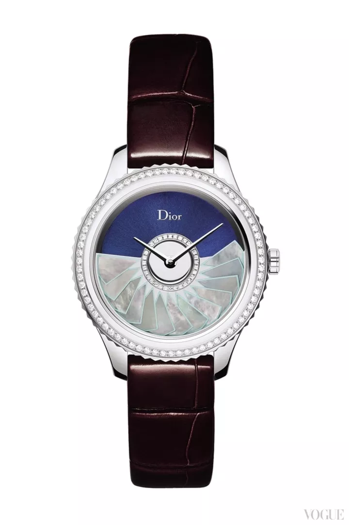 Часы Dior VIII Grand Bal Pliss? Soleil, сталь, бриллианты, перламутр, кожа аллигатора, лимитированная серия из 888 экземпляров, Dior