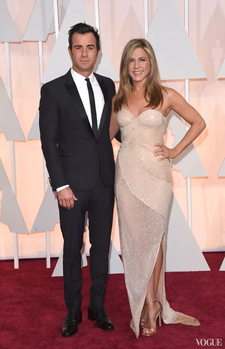 Джастин Теру и Дженнифер Энистон на церемонии "Оскар" (2015)