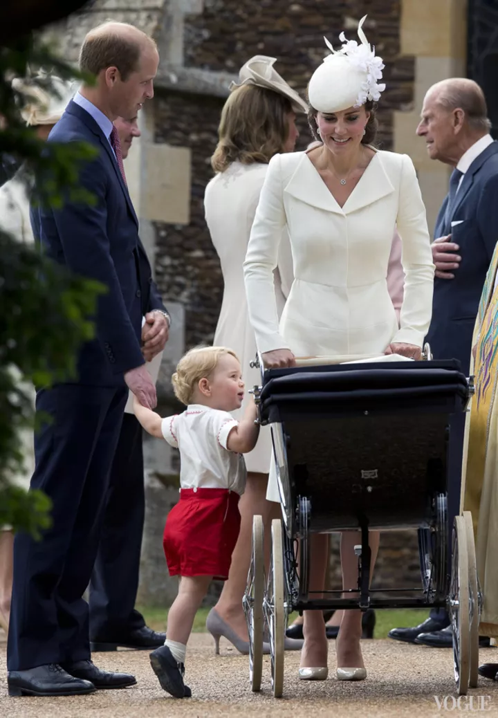 принц Уильям, принц Георг, герцогиня Кэтрин и принцесса Шарлотта