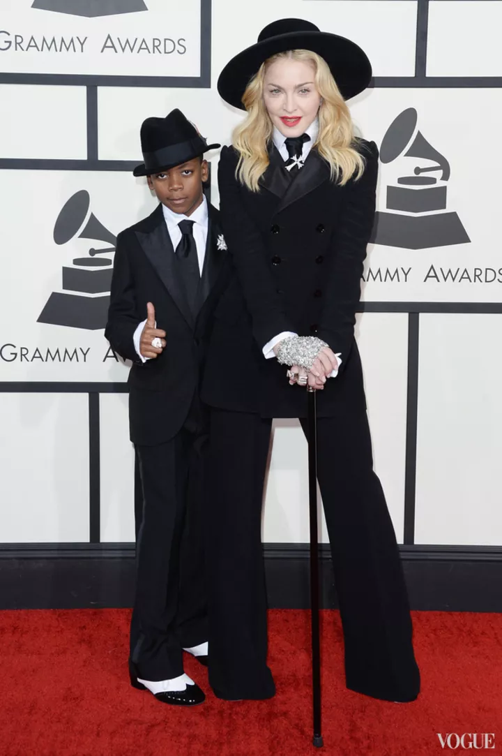 Мадонна с приемным сыном Дэвидом на церемонии Грэмми 2014