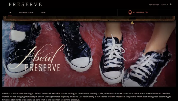 Скриншот сайта Preserve, Блейк Лавйвли запустила онлайн-журнал