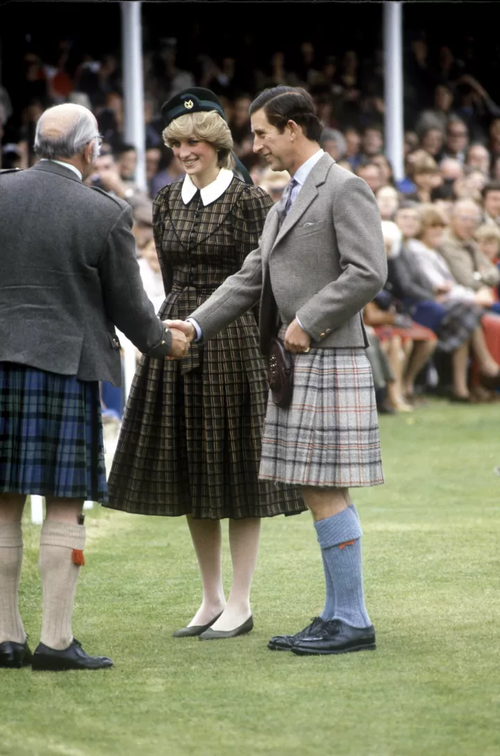 Диана, принцесса Уэльская, принц Чарльз, принц Уэльский, на Braemar Highland Games в Шотландии, сентябрь 1982 года