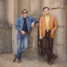 Брэд Питт и Леонардо Ди Каприо на съемках нового фильма Тарантино