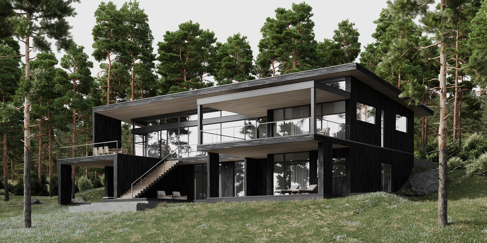 З портфоліо Катерини Ярової: проєкт приватного будинку Lake House від IK architects