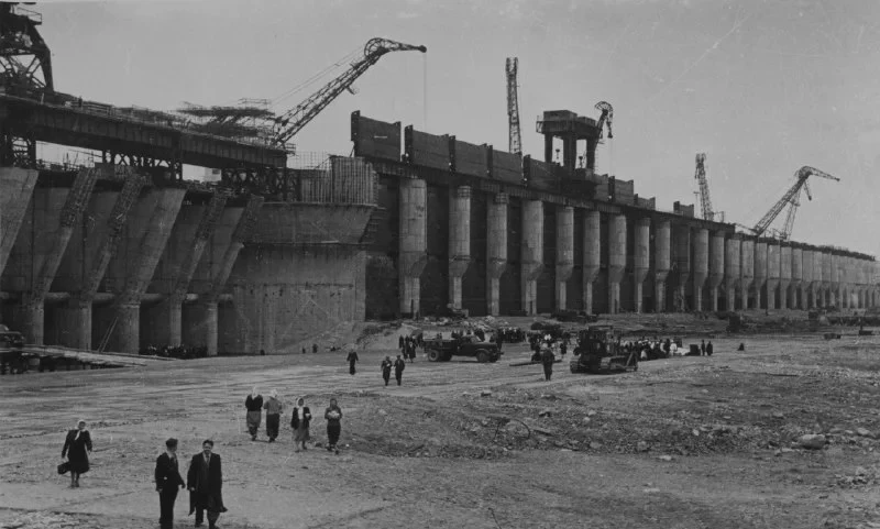 Будівництво Каховської ГЕС, 1950-ті