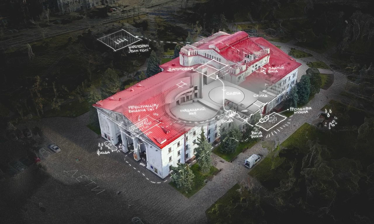 Візуалізація простору театру з місцями повʼязаними з приготуванням та роздачею їжі в театрі (Центр Просторових Технологій, 2023) Візуалізація простору театру з місцями повʼязаними з приготуванням та роздачею їжі в театрі (Центр Просторових Технологій, 2023)