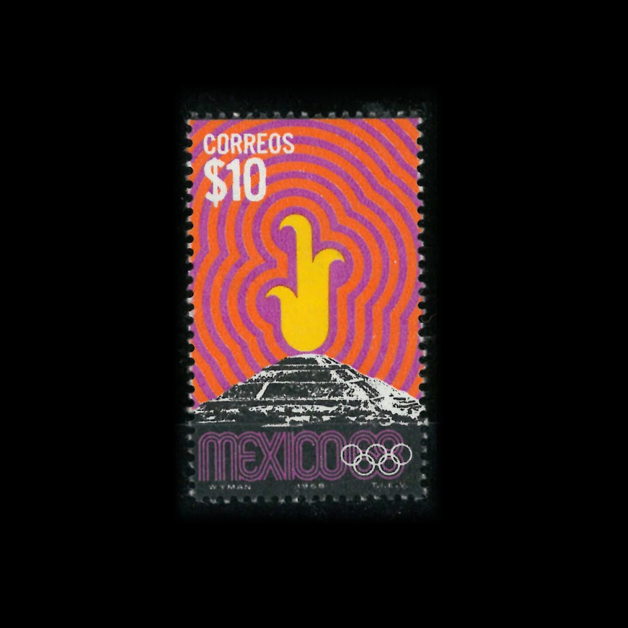 Поштова марка на честь Олімпіади в Мехіко, 1968 рік