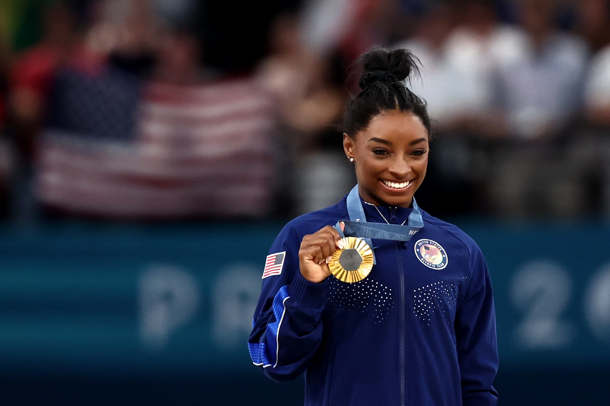 Сімона Байлз на Олімпіаді в Парижі у 2024 році. Photo: Getty Images