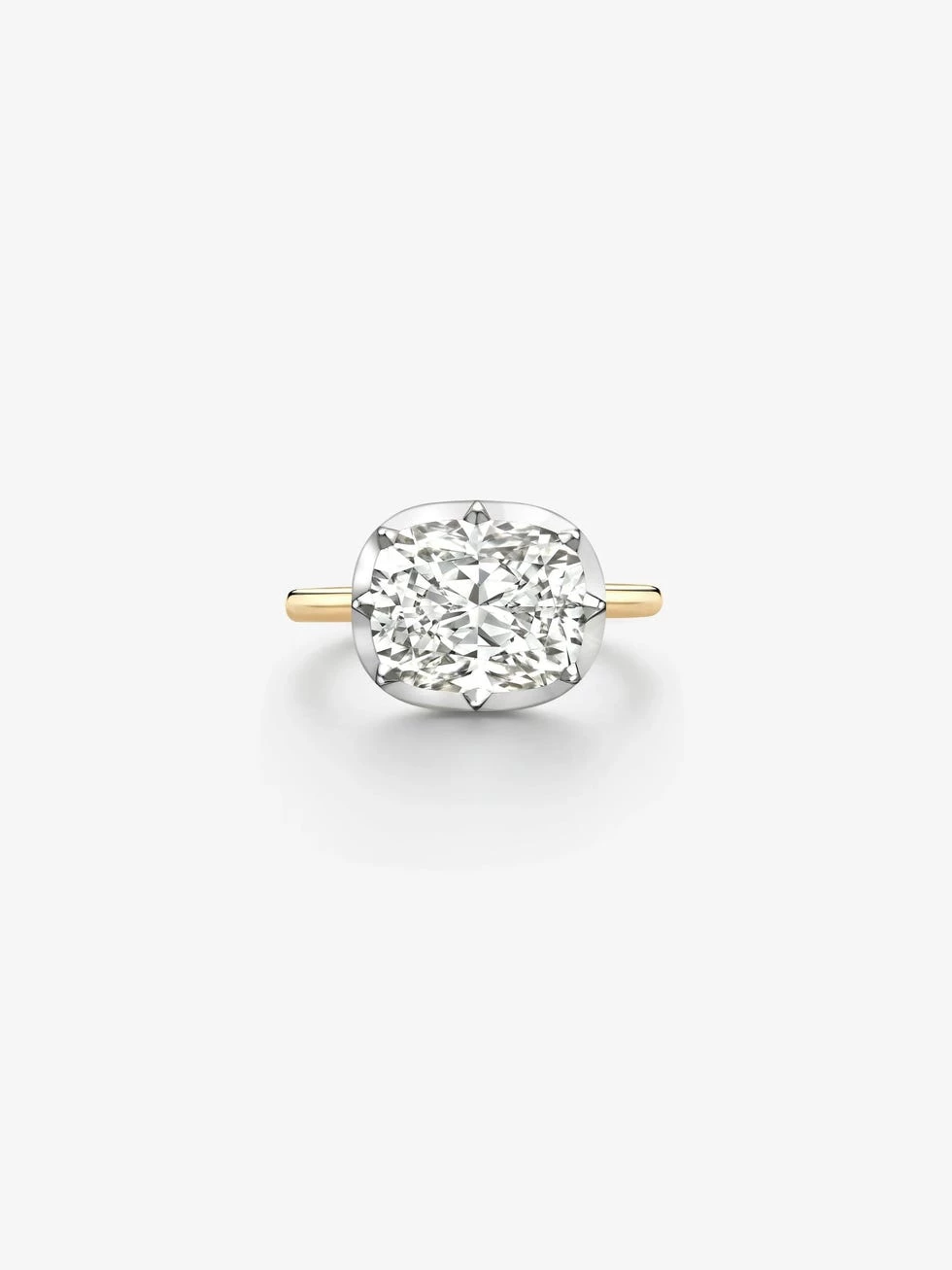 Jessica McCormack 5.02ct East-West Cushion Diamond Button Back Ring