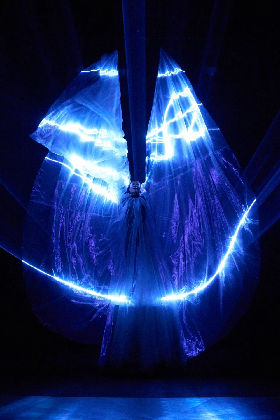 Танець Serpentine Dance у виконанні Мадоки Карія на початку шоу Iris van Herpen Haute Couture осінь-зима 2025/2026 Танець Serpentine Dance у виконанні Мадоки Карія на початку шоу Iris van Herpen Haute Couture осінь-зима 2025/2026