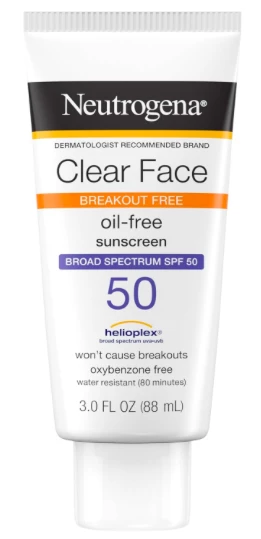 Сонцезахисний лосьйон для обличчя для проблемної шкіри Clear Face SPF 50, Neutrogena Сонцезахисний лосьйон для обличчя для проблемної шкіри Clear Face SPF 50, Neutrogena