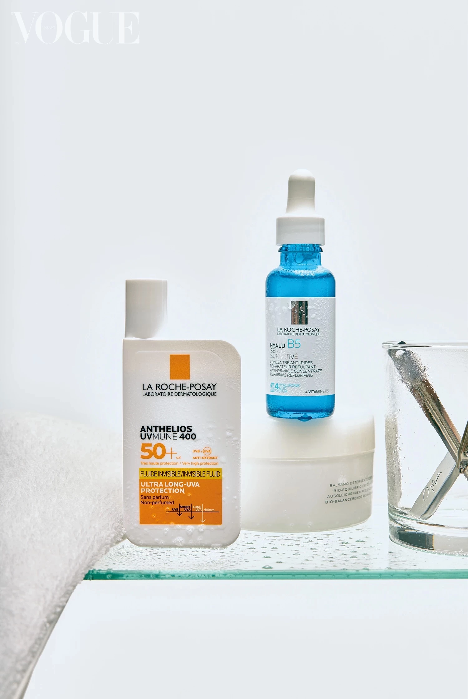 Updated serum for sensitive skin, Hyalu B5 with four types of hyaluronic acid, sunscreen fluid for sensitive skin, Anthelios, UVA400, SPF 50+, all – La Roche-Posay