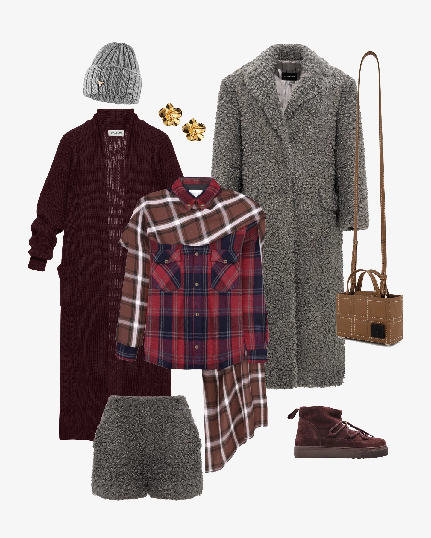 Шуба та шорти, усе – Gasanova, кардиган J'amemme, сорочка OMELIA, шапка T.Mosca, сумка Lona Prist, сережки Jewelry Lab, черевики Inuikii Шуба та шорти, усе – Gasanova, кардиган J'amemme, сорочка OMELIA, шапка T.Mosca, сумка Lona Prist, сережки Jewelry Lab, черевики Inuikii