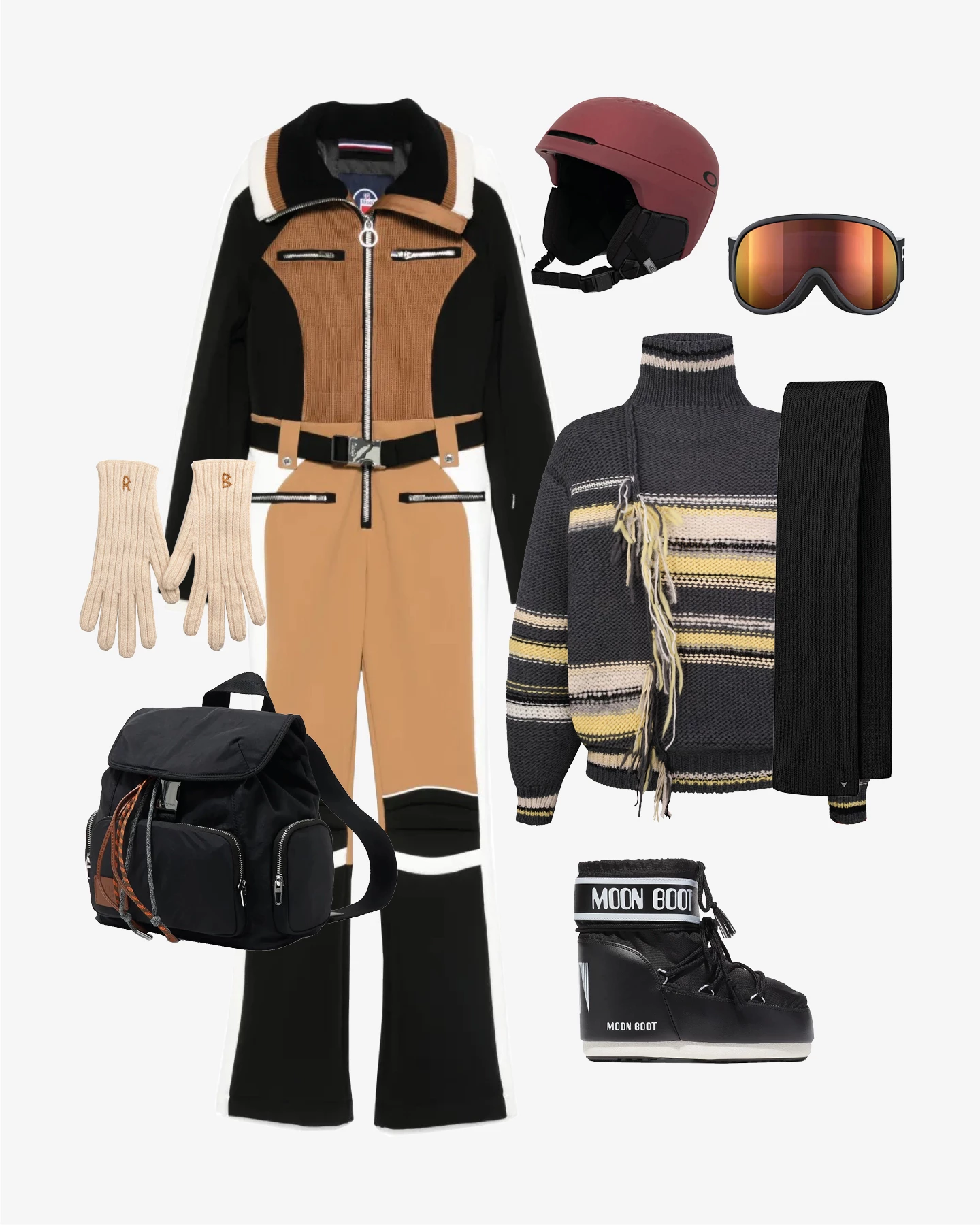 Комбінезон Fusalp, светр Bobkova, чоботи Moon Boot, рукавички Ruslan Baginskiy, шарф T.Mosca, окуляри POC, шолом Oakley, рюкзак Blmba Y Lola Комбінезон Fusalp, светр Bobkova, чоботи Moon Boot, рукавички Ruslan Baginskiy, шарф T.Mosca, окуляри POC, шолом Oakley, рюкзак Blmba Y Lola