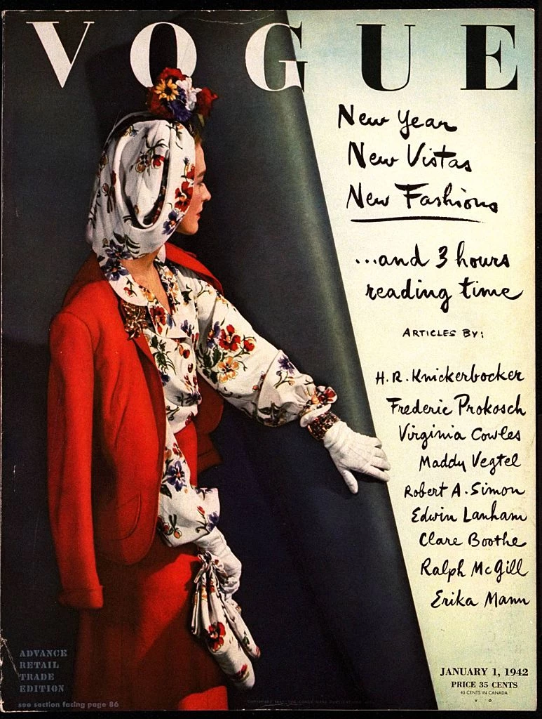 Обкладинка Vogue, січень 1942.  Фото: John Rawlings. Conde Nast via Getty Images