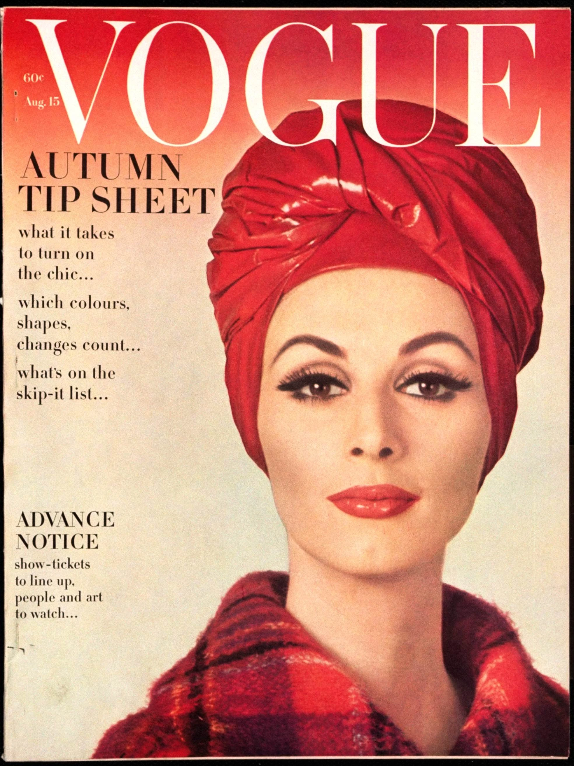 Модель Вильгельміна на обкладинці Vogue, серпень 1962. Фото: Gene Laurents/Conde Nast via Getty Images)